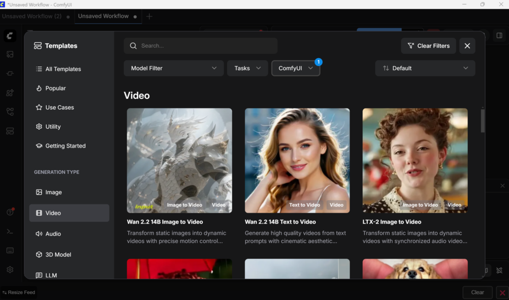 Add Workflow through ComfyUI Templates